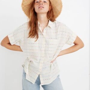Madewell Courier Shirt in Flecked Rainbow Stripe